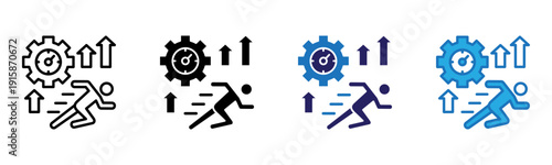 Speed Icon Multi Style Vector Illustration