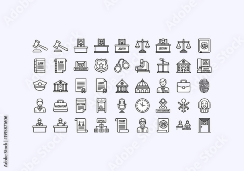 Vector Ilustration Concept Icon Set lawyer legal documents and symbols for Your Business