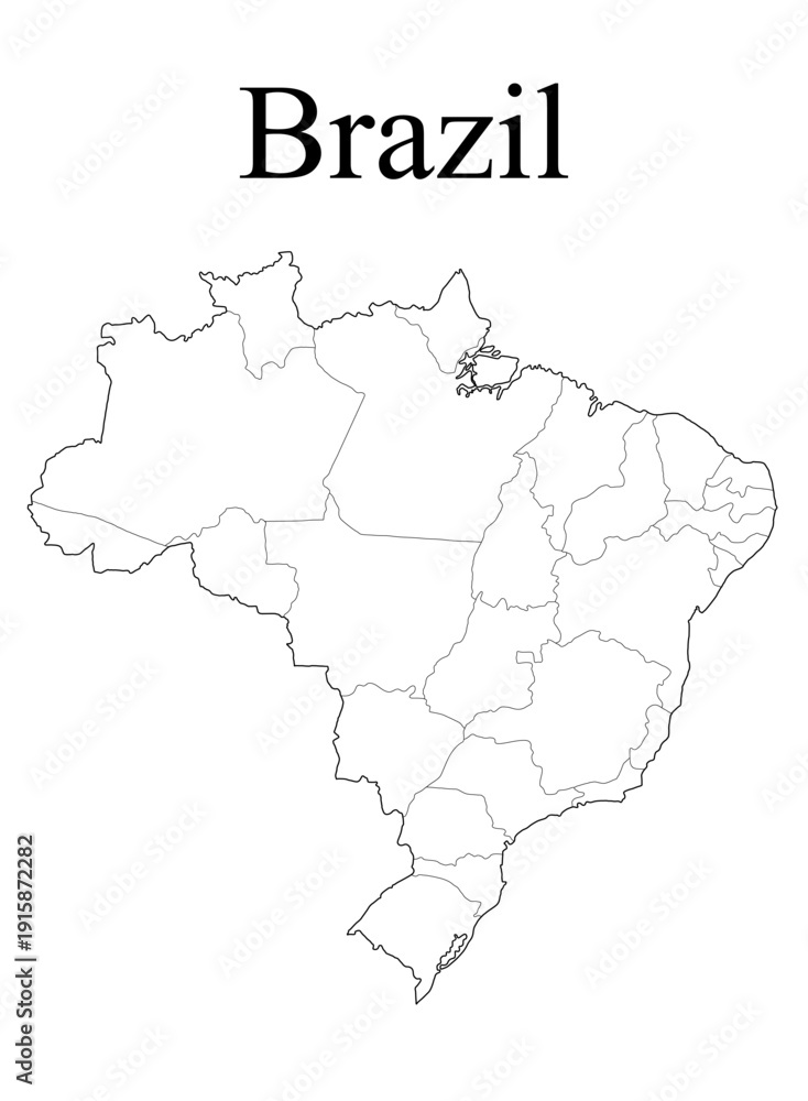 Fototapeta Map of the country of Brazil infographic on a white background