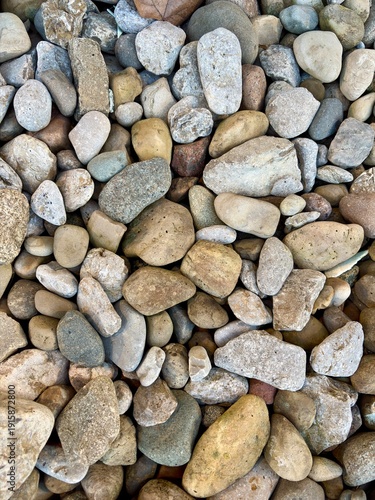 Colorful Decorative Landscaping Stones Outside Modern Building Exterior