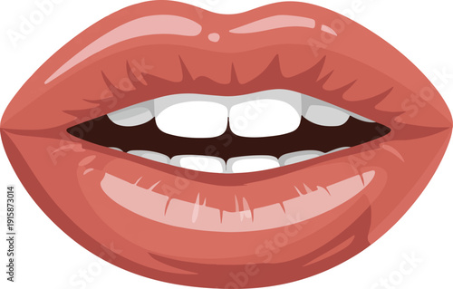 red lips isolated on white