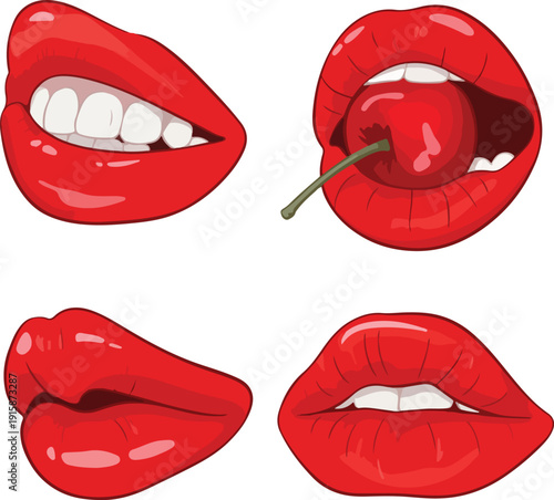 vector illustration of lips
