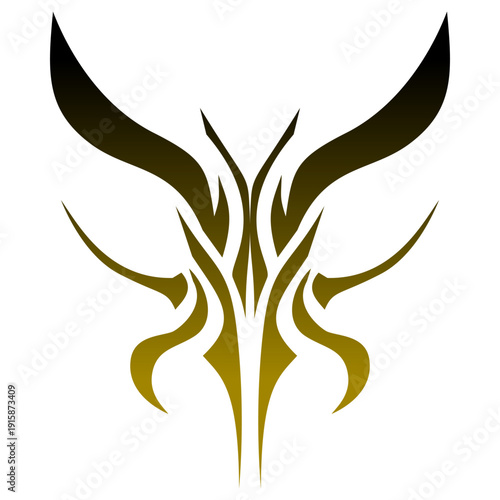 Tribal Logo Design with Horns and Gradient.