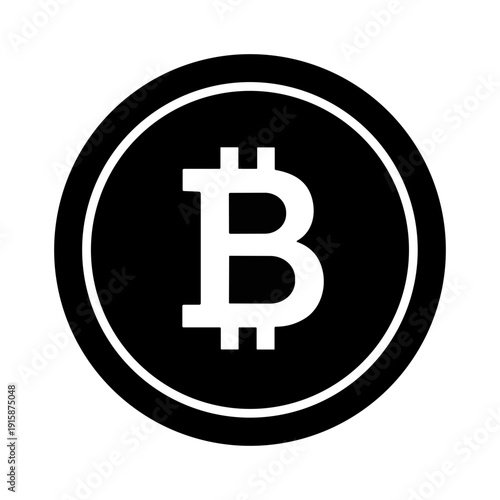 Bitcoin Cryptocurrency Icon - Digital Currency, Blockchain, and Financial Technology Symbol