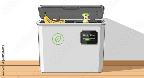 Smart indoor compost bin with digital display and food waste recycling