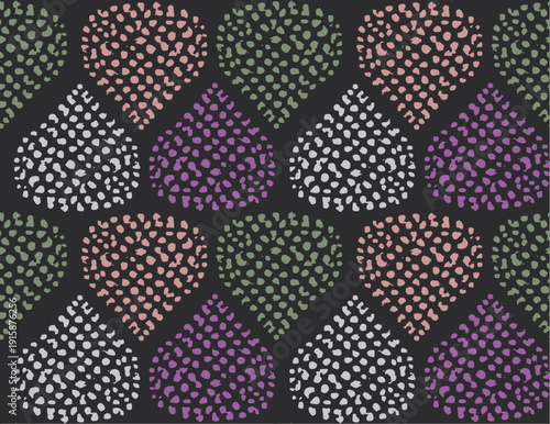 Seamless pattern with teardrop stamp effect