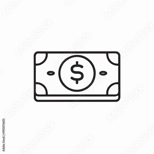 Vektor  Money Bill Line Icon