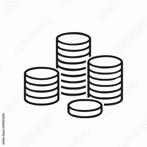 Coin Stack Line Icon
