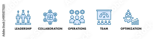 People Management banner web icon illustration concept with icon of leadership, collaboration, operations, team, optimization