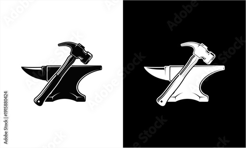 Blacksmiths Anvil and Hammer - Classic Tools of the Trade.