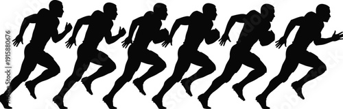 Children playing silhouettes black vector illustration set of young boys and girls running, jumping, exercising, and kicking soccer ball, representing childhood, sport,