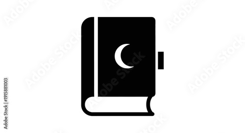 Book with crescent moon.