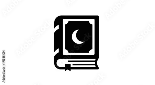 Book with Moon Symbol.