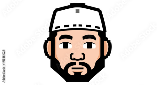 Cartoon Man with Beard.