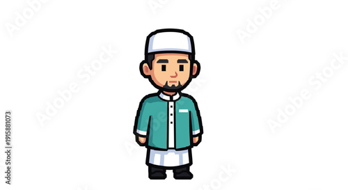 Cartoon Muslim Man Character.