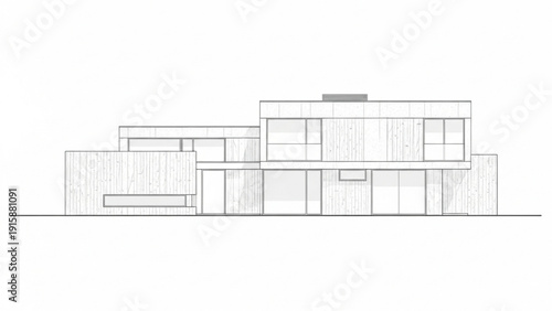 Modern architectural building design with clean lines and geometric shapes