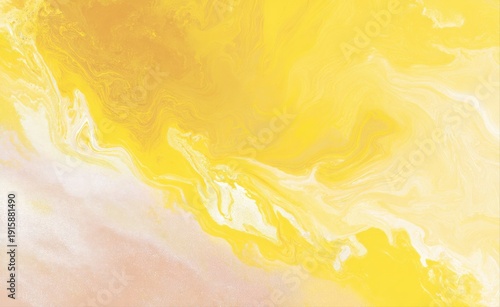 Abstract Fluid Art Background with Yellow and White Swirls for Creative Designs and Artistic Projects
