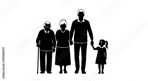 Family Silhouette Standing.