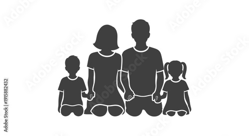Family Silhouette Together.