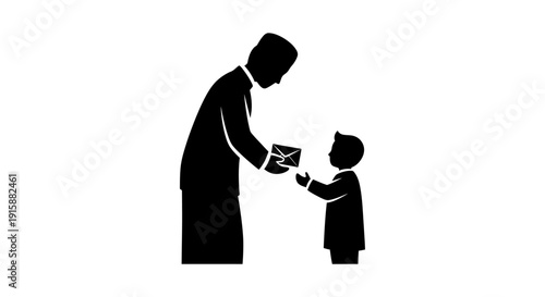 Father and son handshake.