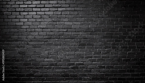 Textured Black Brick Wall Background With Dimmed Lighting Perfect For Design Or Backdrop