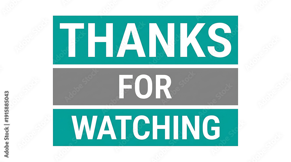 Fototapeta premium Thanks For Watching Video Outro Message.