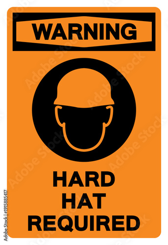 Warning Hard Hat Required Symbol Sign ,Vector Illustration, Isolate On White Background Label.EPS10