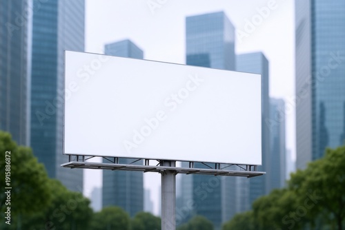 Wallpaper Mural Blank Billboard Against Modern Cityscape Backdrop Offers Versatile Advertising and Marketing Opportunities Torontodigital.ca