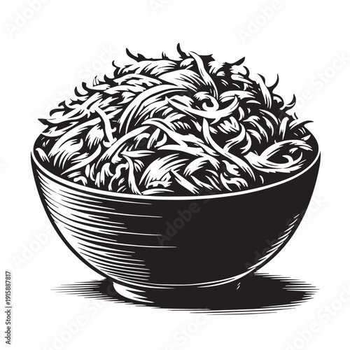 Black Coleslaw Silhouette Vector, High Quality Illustration on White Background