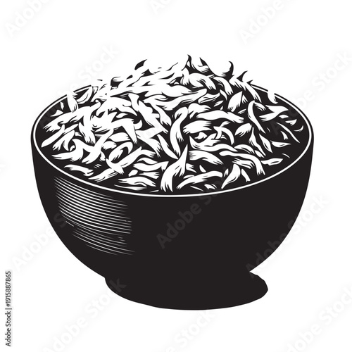Black Coleslaw Silhouette Vector, High Quality Illustration on White Background