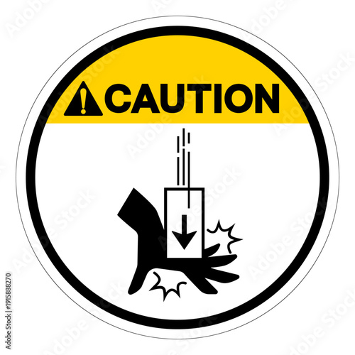 Caution Crush Hazard Symbol Sign ,Vector Illustration, Isolate On White Background Label. EPS10