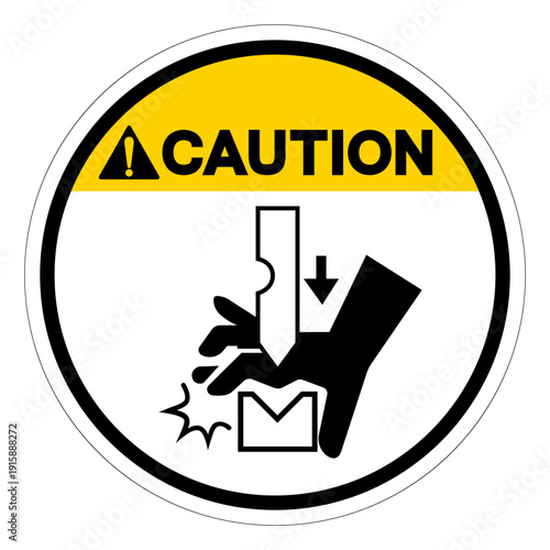 Caution Crush Hazard Symbol Sign ,Vector Illustration, Isolate On White Background Label. EPS10