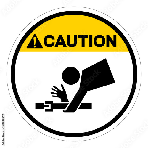 Caution Of Arm Entanglement Symbol Sign ,Vector Illustration, Isolate On White Background Label.EPS10