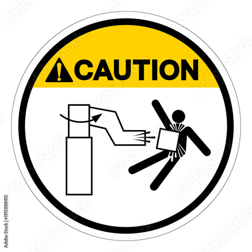 Caution Moving Robot Symbol Sign ,Vector Illustration, Isolate On White Background Label.EPS10