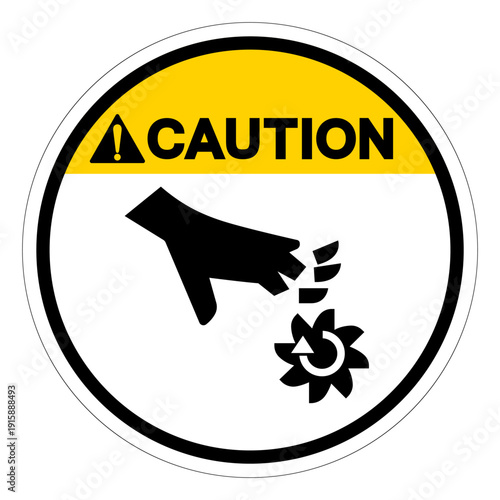 Caution Rotating Blade Symbol Sign,Vector Illustration, Isolated On White Background Label.EPS10