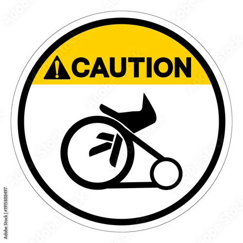 Caution Pinch Point  Entanglement Hazard Symbol Sign,Vector Illustration, Isolated On White Background Label.EPS10