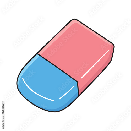 Blue red eraser rubber illustration isolated vector