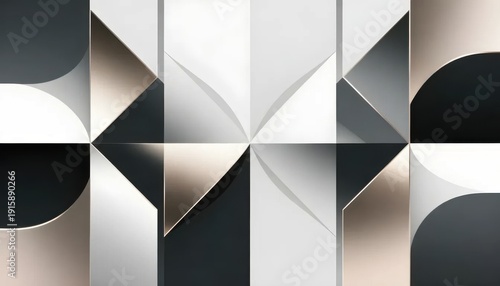 Art Deco Geometric Mosaic in Metallic Tones