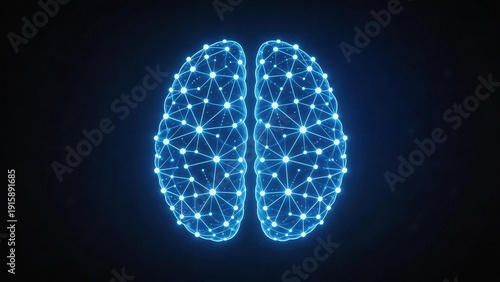 Wallpaper Mural Blue glowing brain network Torontodigital.ca