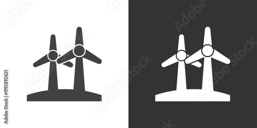 Wind Power Plant icon. Solid glyph series icon
