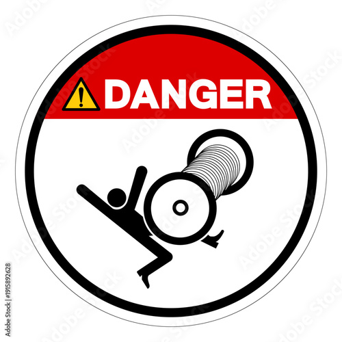 Danger Crush Hazard Symbol Sign,Vector Illustration, Isolated On White Background Label.EPS10