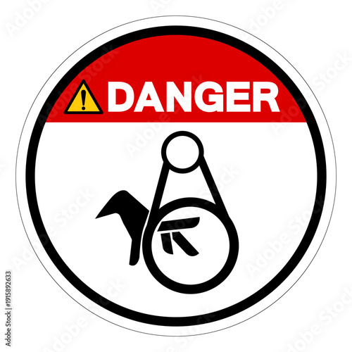 Danger Pinch Point  Entanglement Symbol Sign,Vector Illustration, Isolated On White Background Label.EPS10