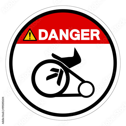 Danger Pinch Point  Entanglement Hazard Symbol Sign,Vector Illustration, Isolated On White Background Label.EPS10