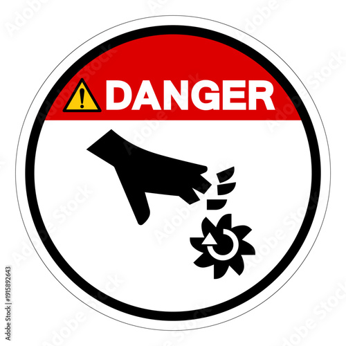 Danger Rotating Blade Symbol Sign,Vector Illustration, Isolated On White Background Label.EPS10