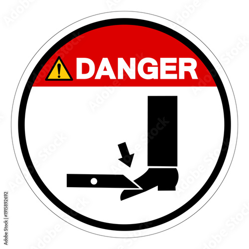 Danger Foot Hazard Symbol Sign,Vector Illustration, Isolated On White Background Label.EPS10