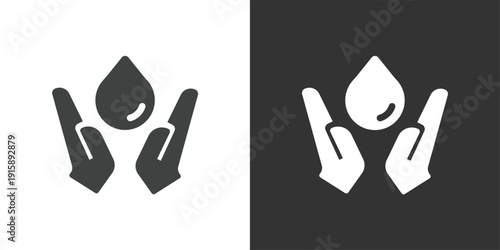 Clean Water Conservation icon. Solid glyph series icon