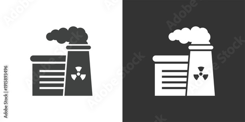 Nuclear Energy Facility icon. Solid glyph series icon