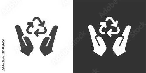 Recycling Support icon. Solid glyph series icon