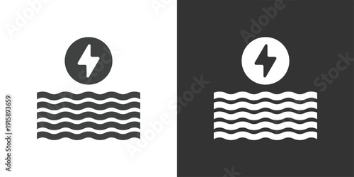 Hydroelectric Power icon. Solid glyph series icon