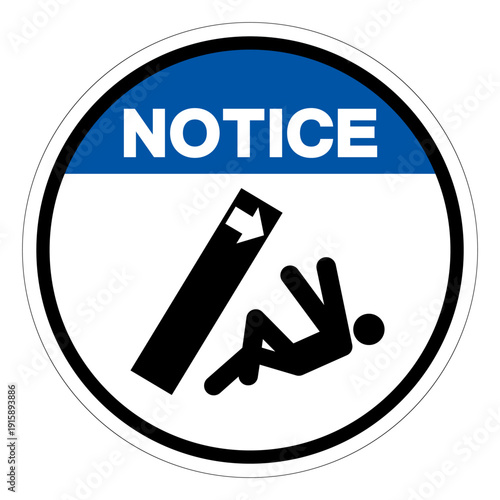 Notice Body Crush Tipover Hazard Symbol Sign,Vector Illustration, Isolated On White Background Label.EPS10